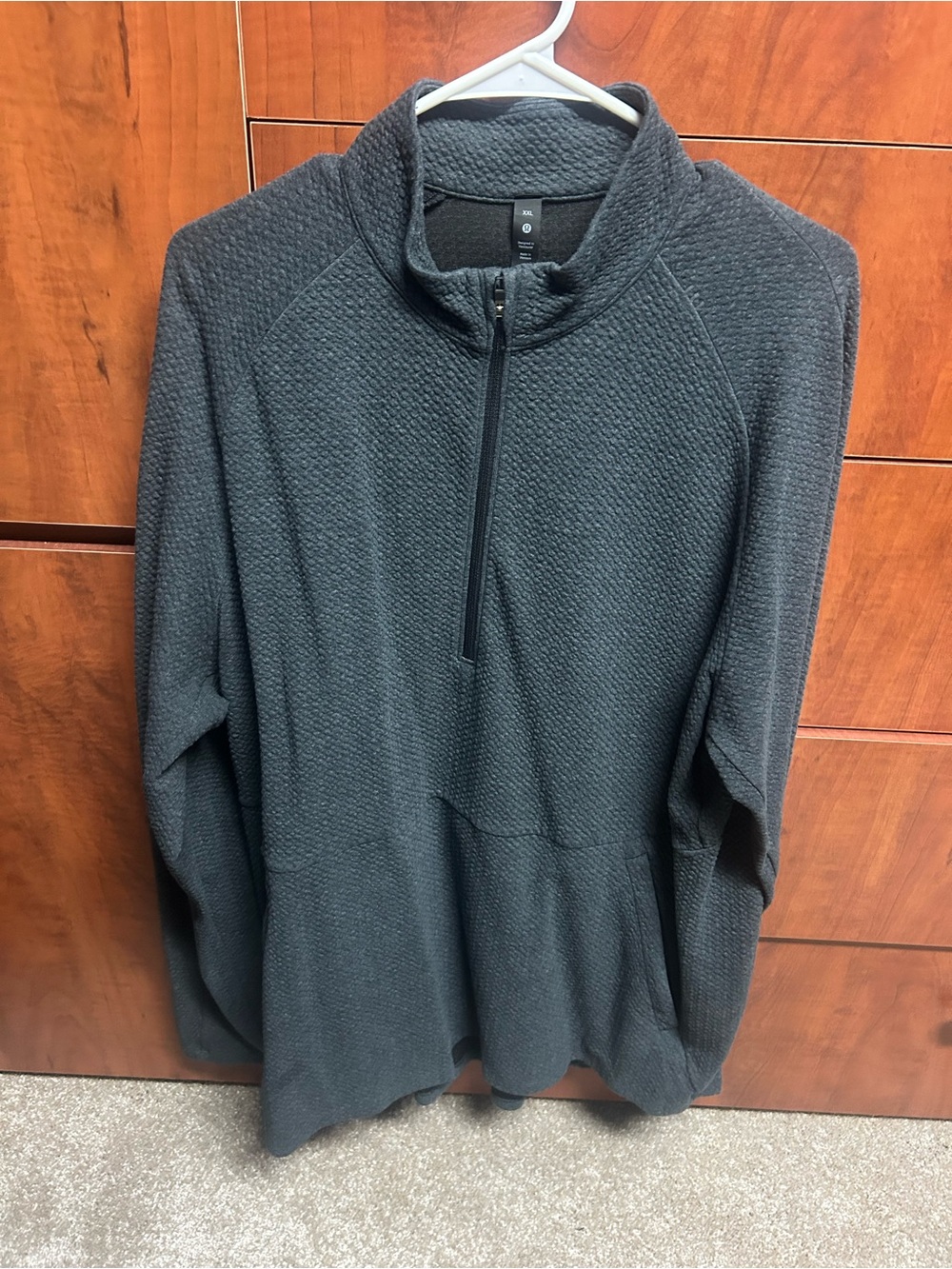 lululemon athletica Men's Charcoal Half-Zip Textured Pullover